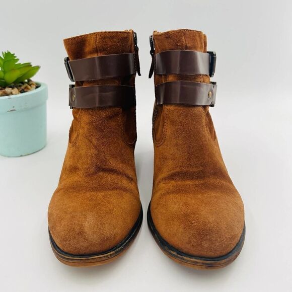 Franco Sarto Women's Linden Block Heel Brown Bootie Size 7 - Picture 9 of 12